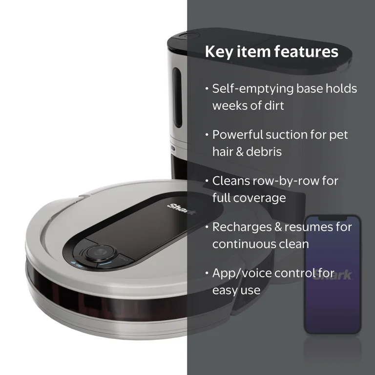 Shark EZ Charging Robot Vacuum with Self-Empty Base, Bagless