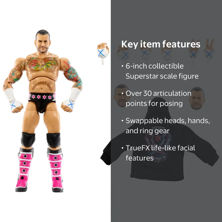 WWE Ultimate Edition CM Punk Action Figure & Accessories Set, 6