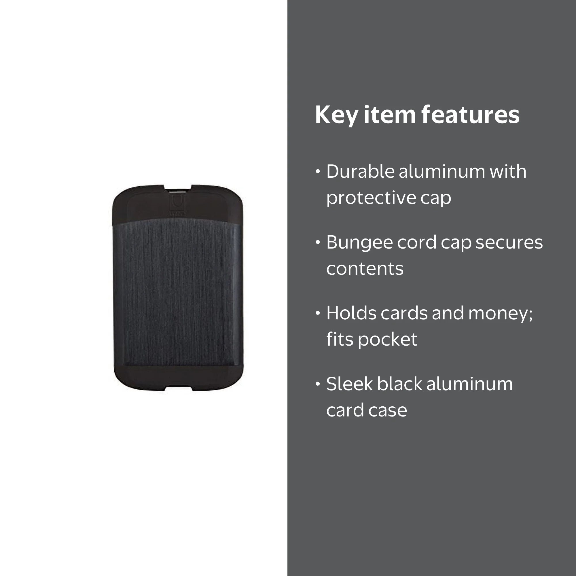Aluminum BUNGEE CORD Credit Card Case Wallet Black by Umbra