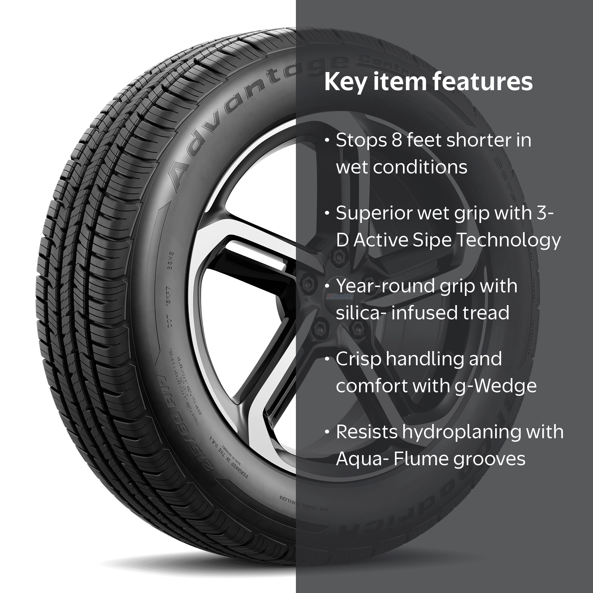BFGoodrich, All-Season Tire, 225/50R17 94V, TractionControl