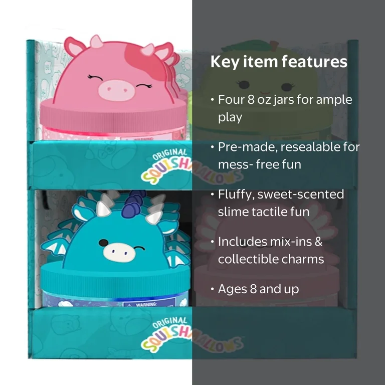 Squishmallows Premium Scented Cloud Slime Jars - 8 oz - Walmart.com