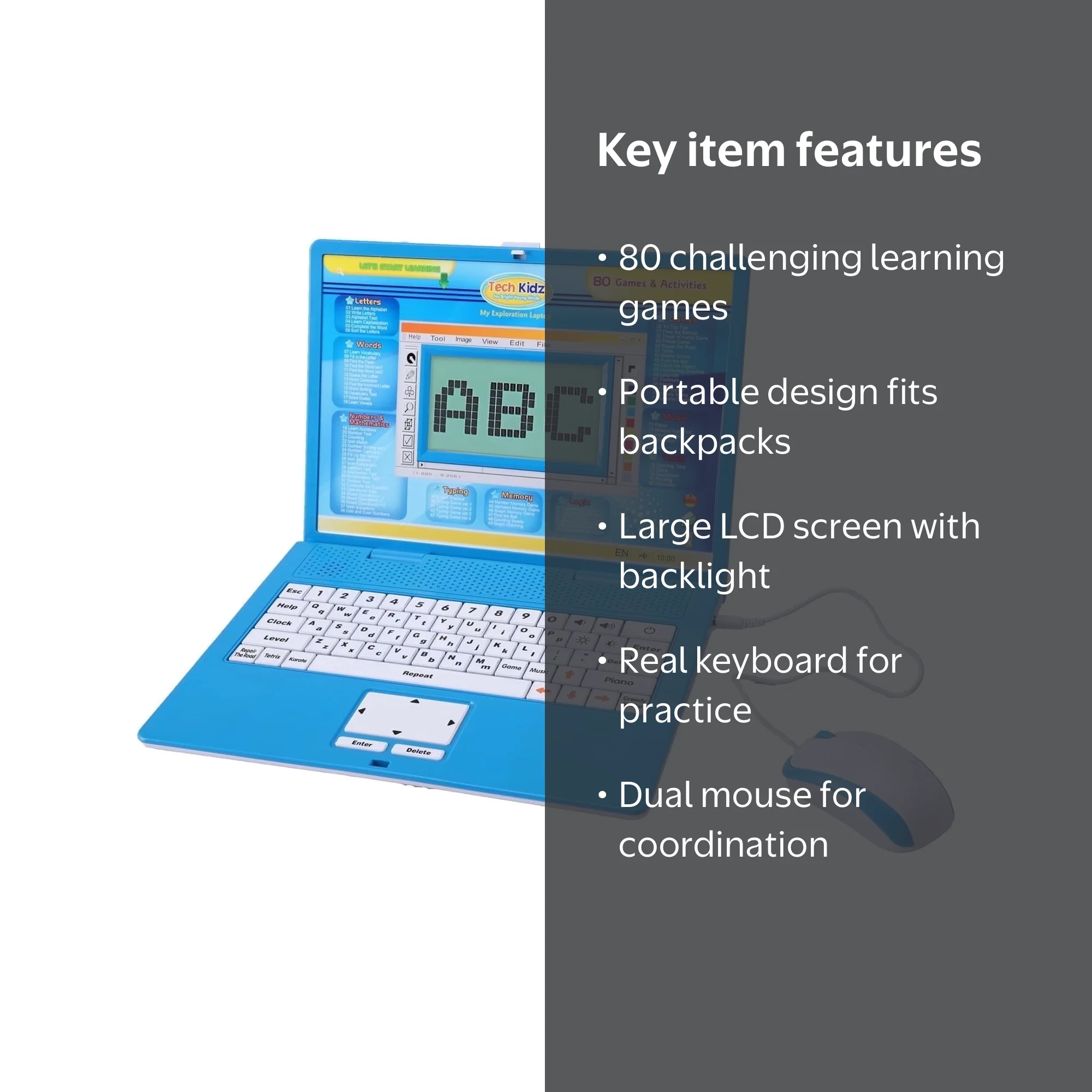 Tech Kidz - STEM Toy Computer Educational Learning Laptop, 80