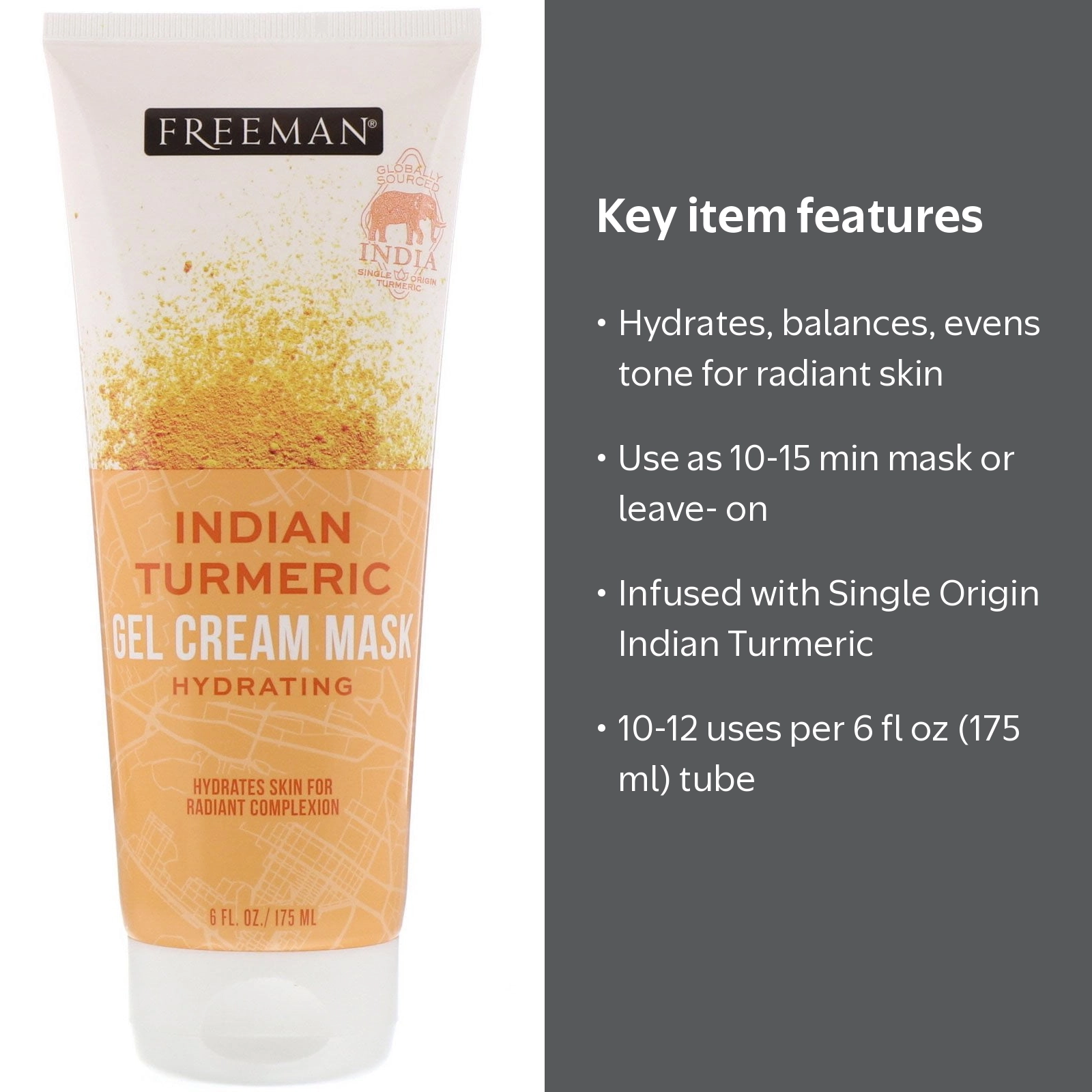 Freeman Beauty Indian Turmeric Hydrating Gel Cream Face Mask for
