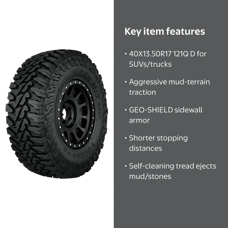 Yokohama Geolandar M/T G003 40X13.50R17/8 121Q BW Mud Terrain Tire