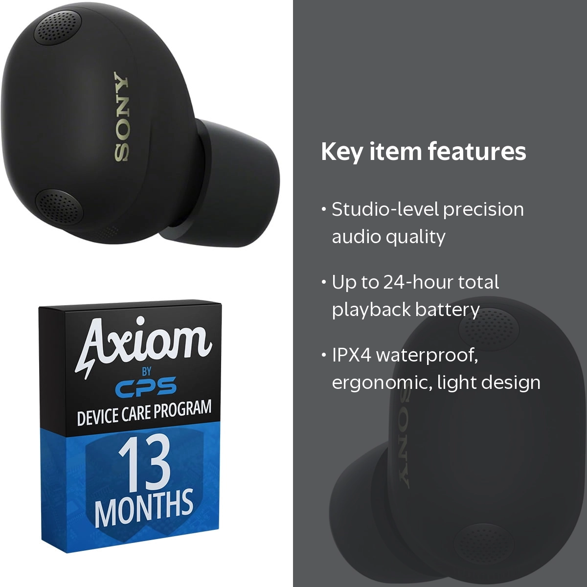 Sony, WF-1000XM6 Noise Cancelling Bluetooth Earbuds, Black