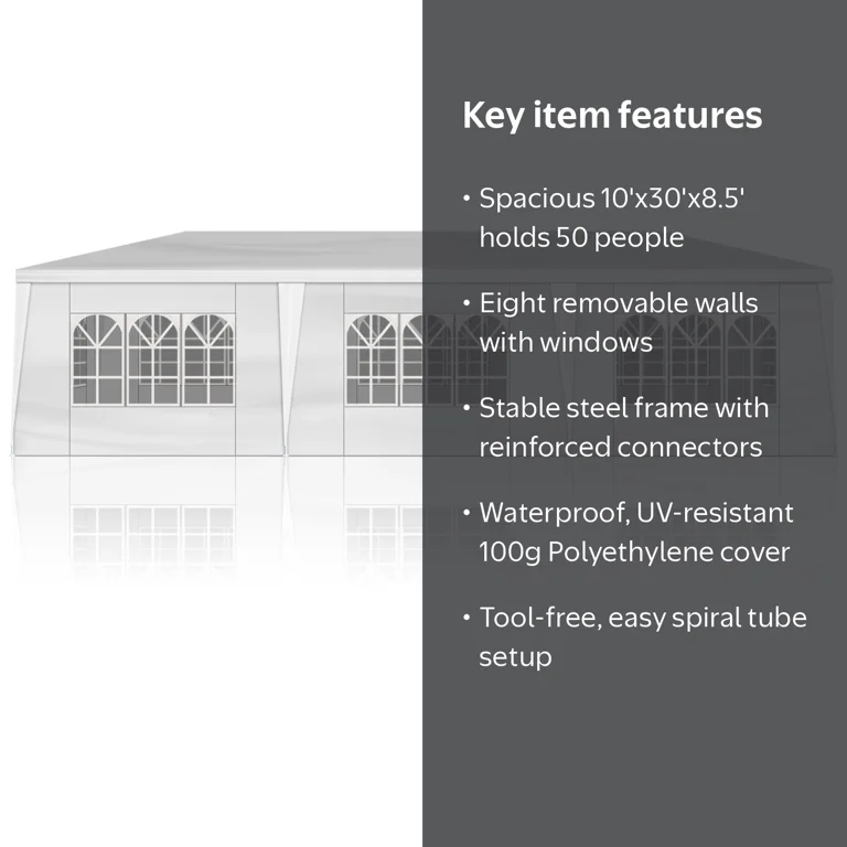 Ktaxon 10'x30' Canopy Tent, 8 Side Walls, Outdoor Party, Wedding