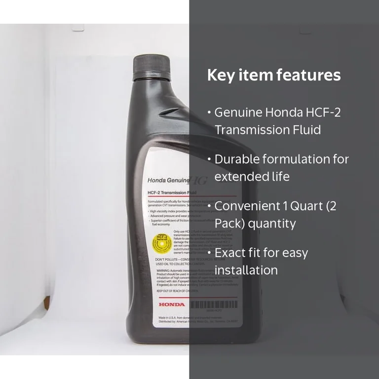 Genuine Honda OEM HCF-2 Transmission Fluid, 1 Quart, Durable
