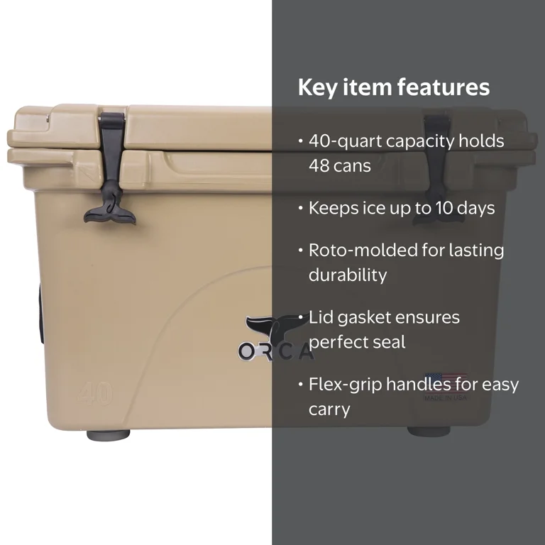 ORCA 40 Quart Capacity, Hard Sided Cooler, Tan - Walmart.com