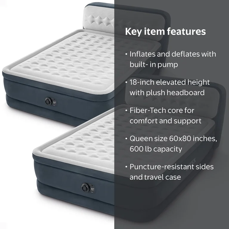 Intex Dura-Beam Ultra Plush Queen Air Bed, Elevated 18 Inches