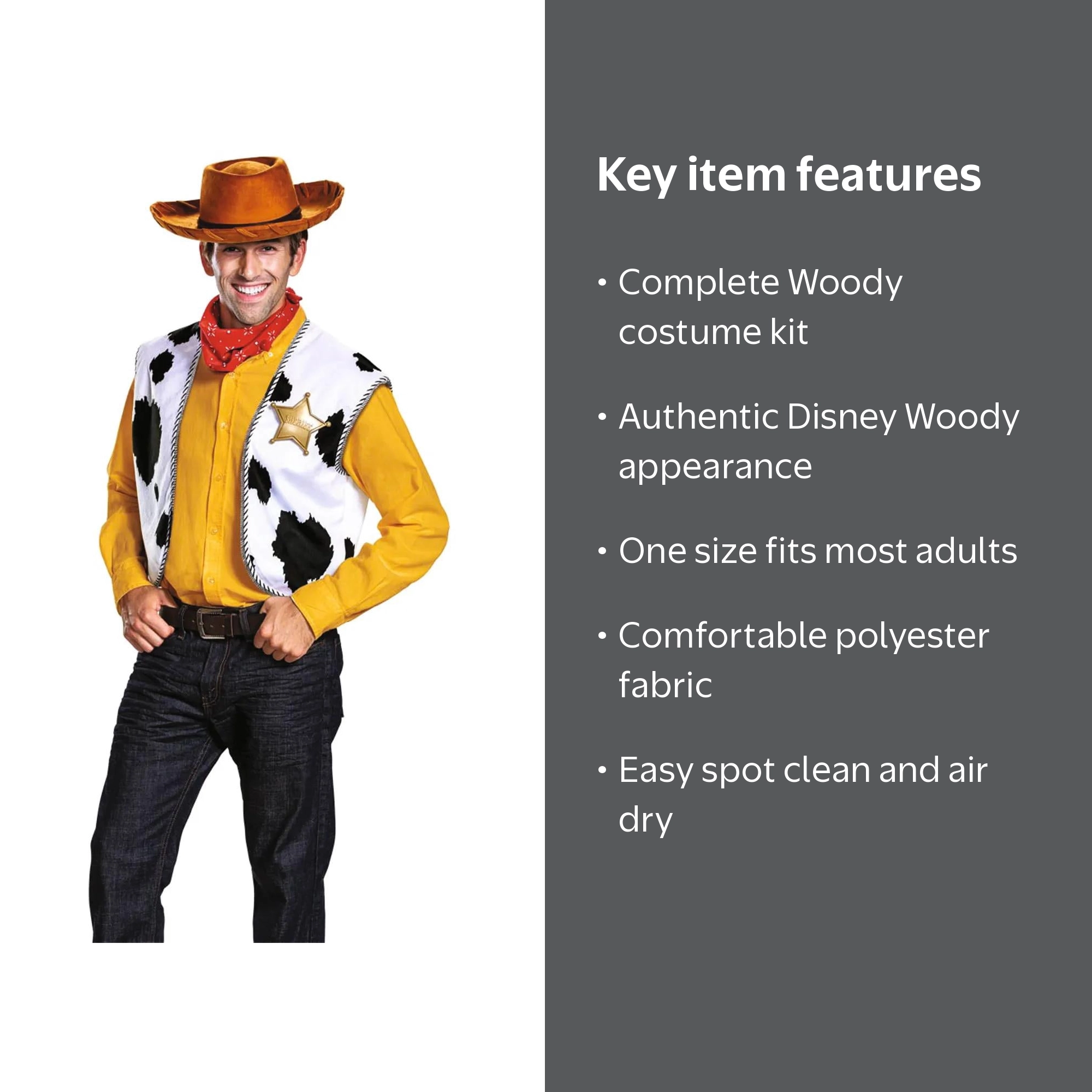 Disguise Men's Deluxe Toy Story 4 Woody Costume Kit - Adult Vest