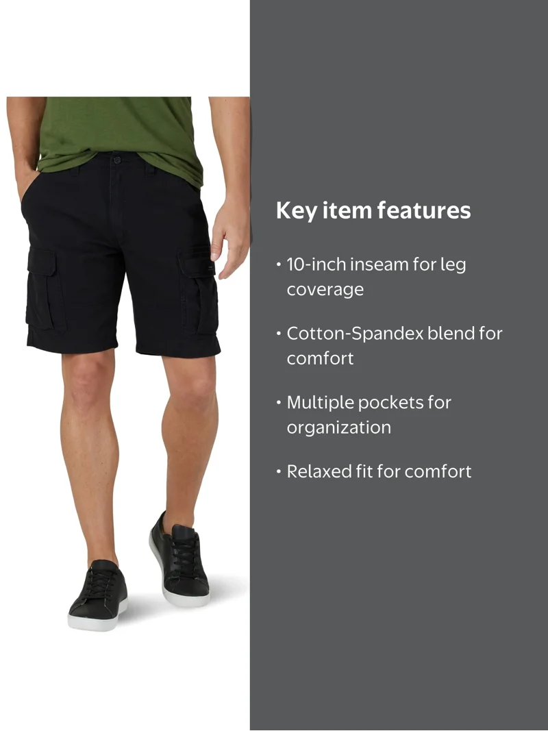 Wrangler Men's & Big Men's Relaxed Fit Stretch Cargo Shorts with
