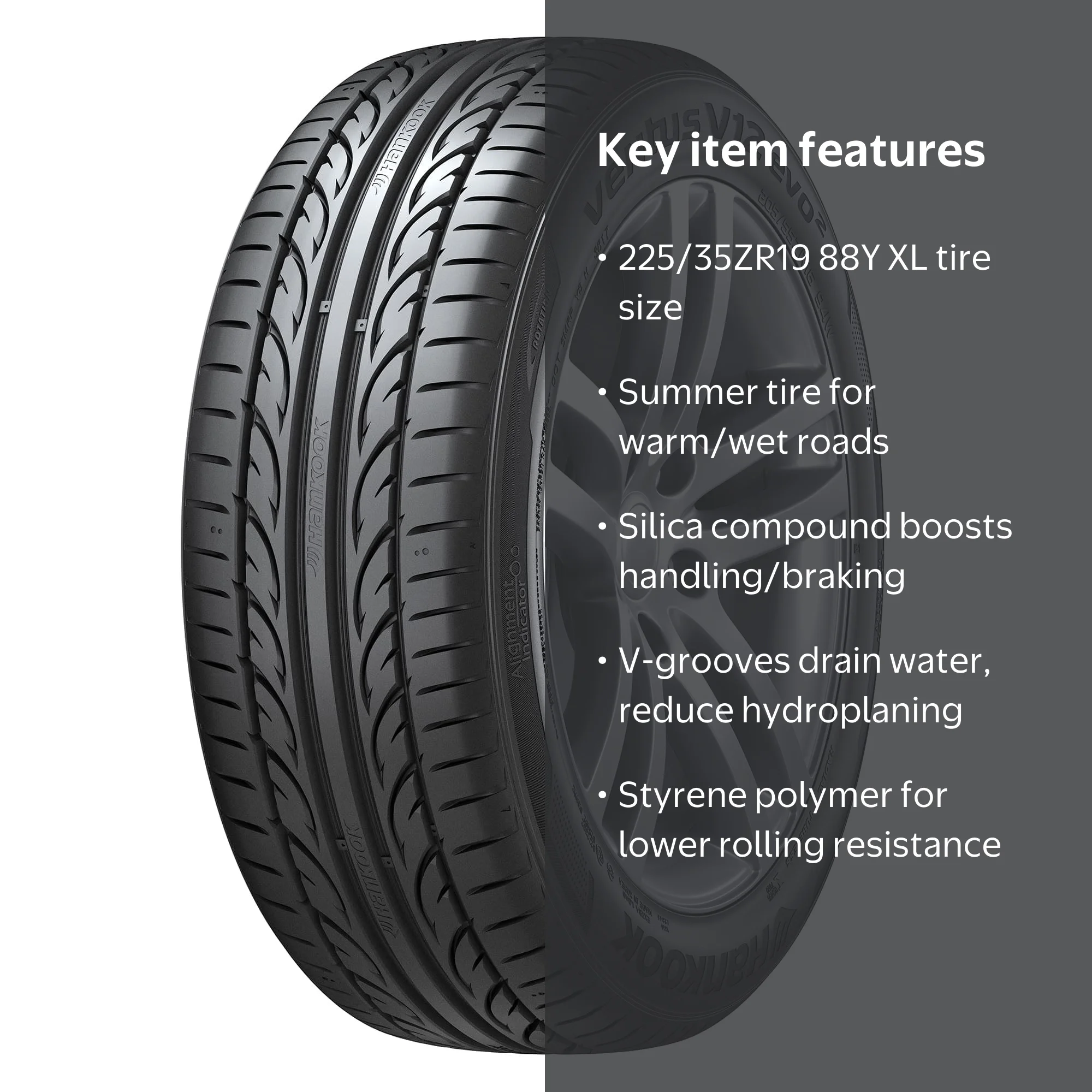 Hankook Ventus V12 evo2 225/35R19 4本 Free Shipping! Hankook Ventus V12 EVO2 All-Season Tire - 225/35R19