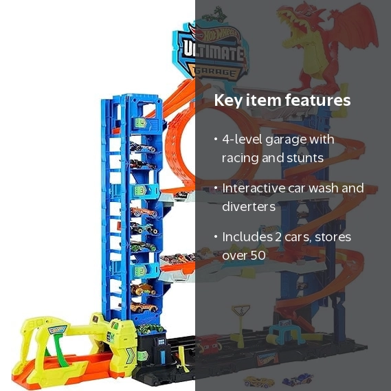Hot Wheels City Toy Car Track Set, Ultimate Garage with 2 Die-Cast