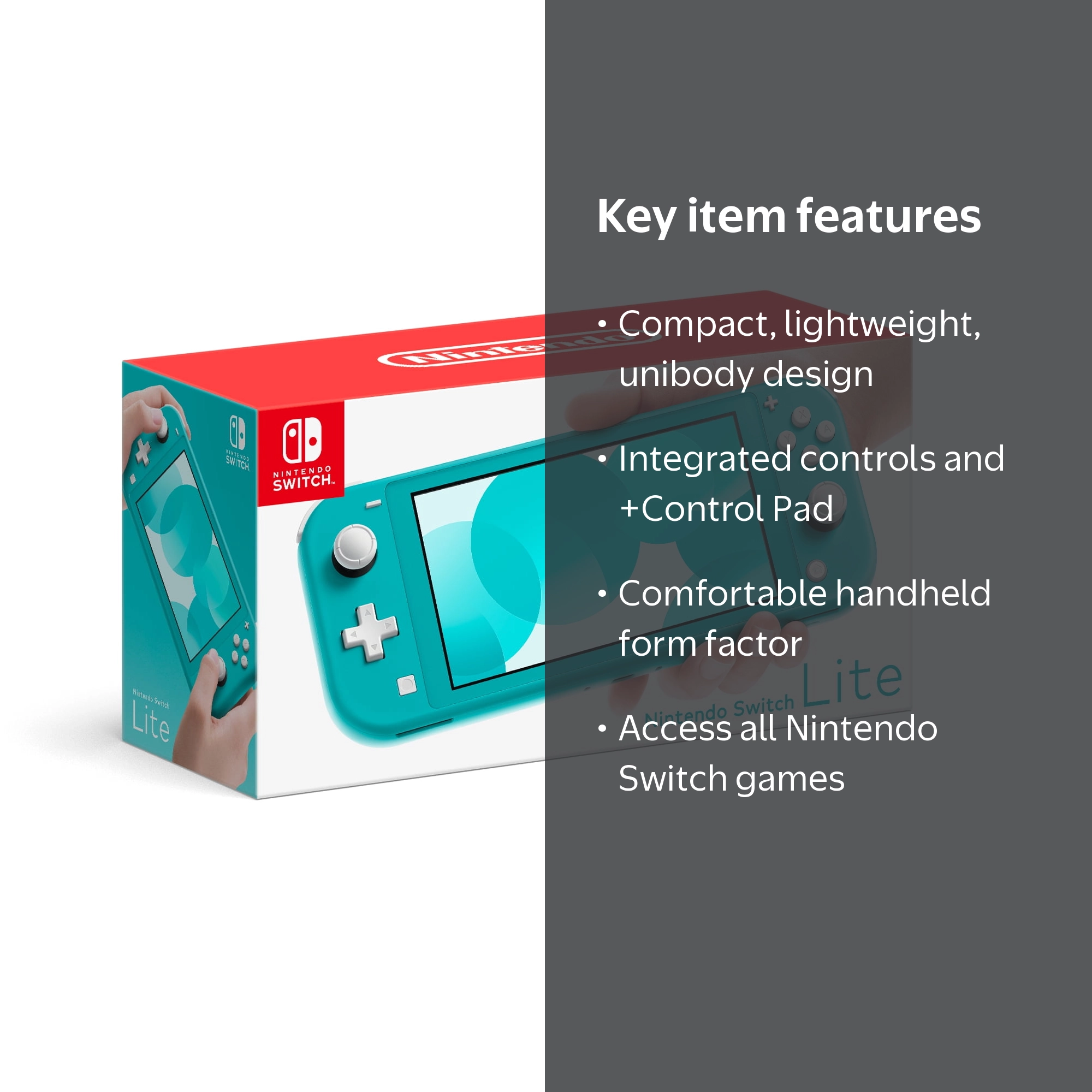 Nintendo Switch Lite Handheld Gaming Console, 32GB, Turquoise