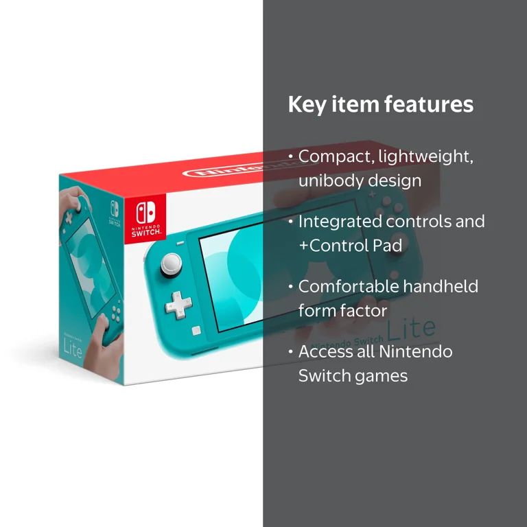 Nintendo Switch Lite Handheld Gaming Console, 32GB, Turquoise