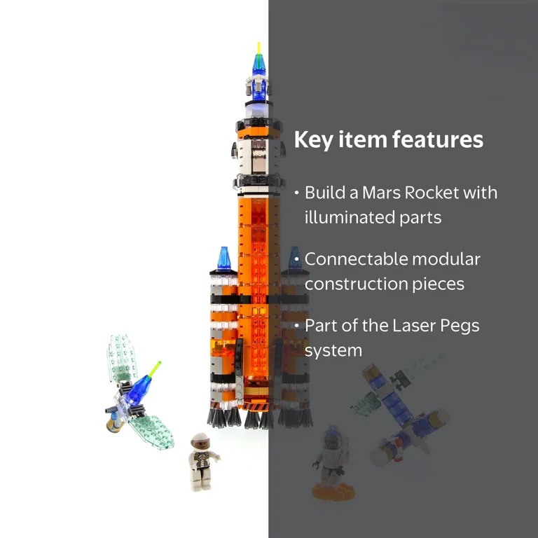 Laser Pegs Mars Rocket - Walmart.com