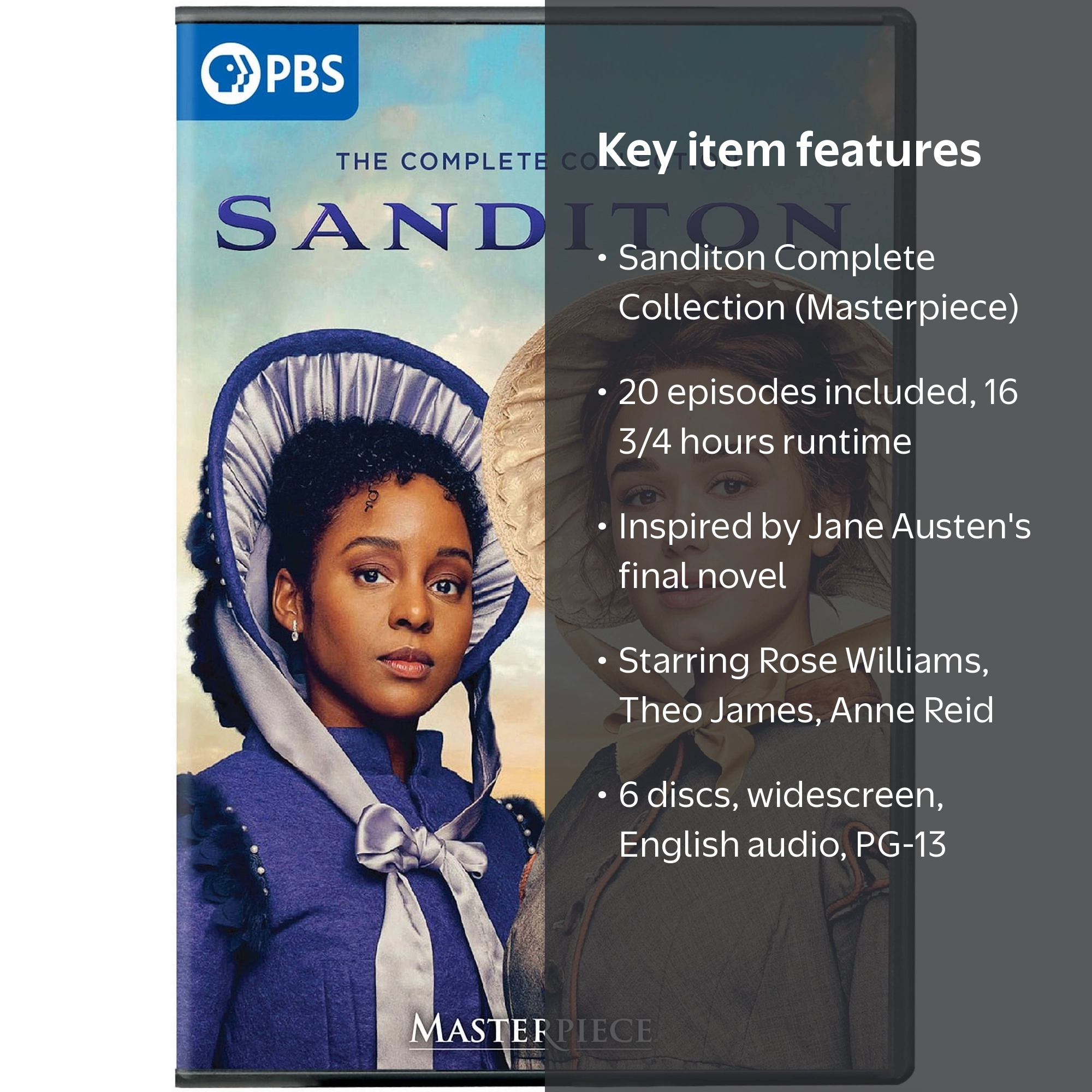 PBS, Sanditon Complete Collection, 6 discs, 20 episodes, PG-13