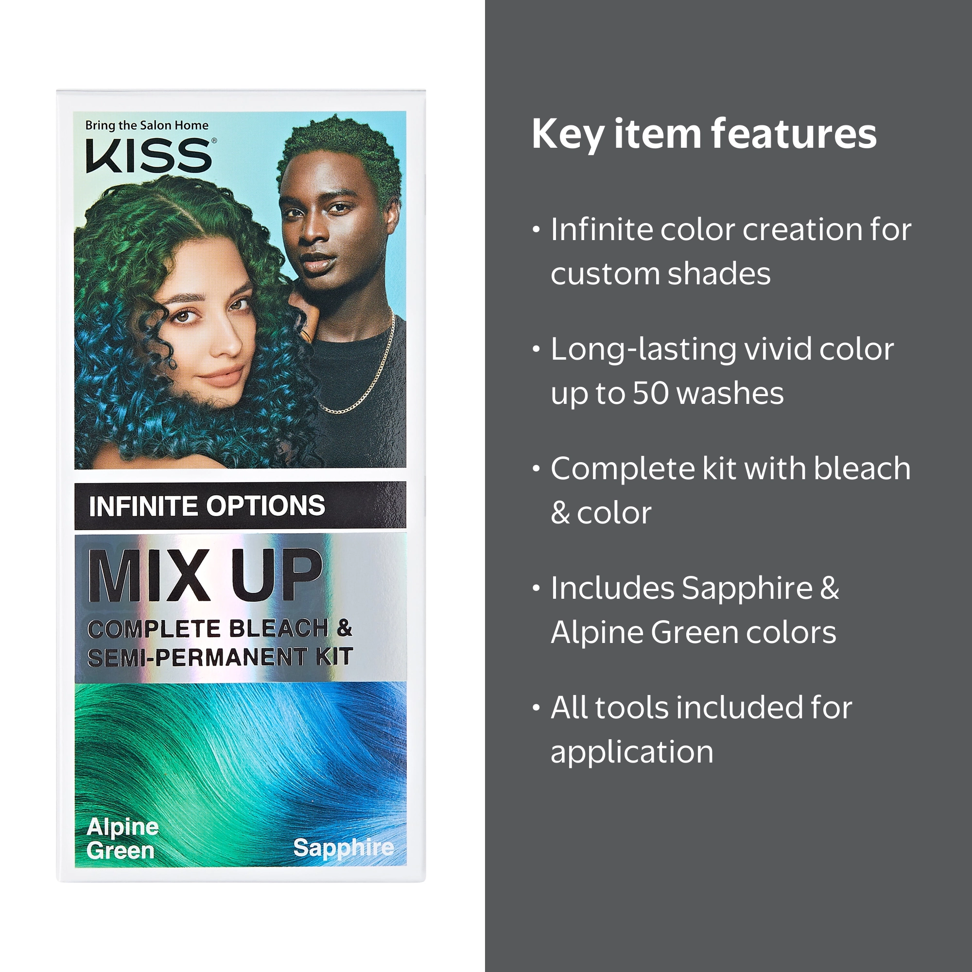 KISS Mix Up Complete Bleach & Semi-Permanent Hair Color Kit