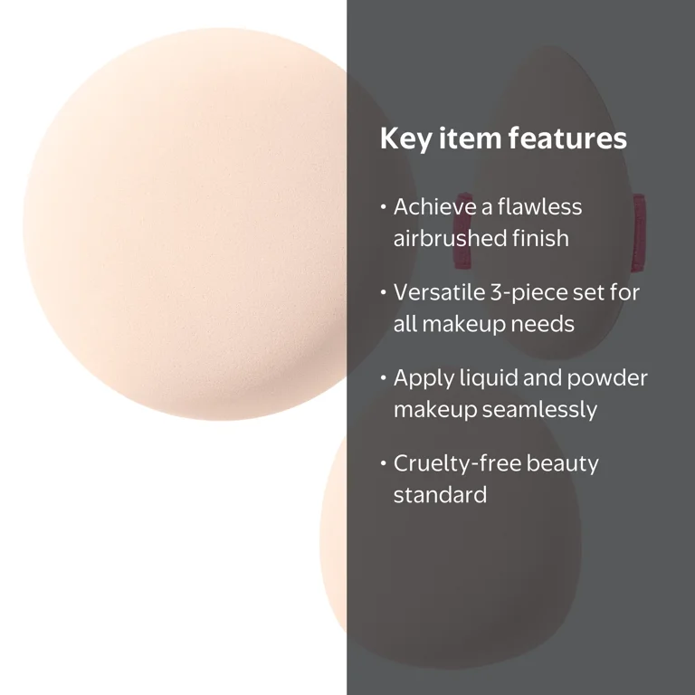 Wet n Wild Triple Feature, Streak-Free 3-piece Cushion Sponge Set