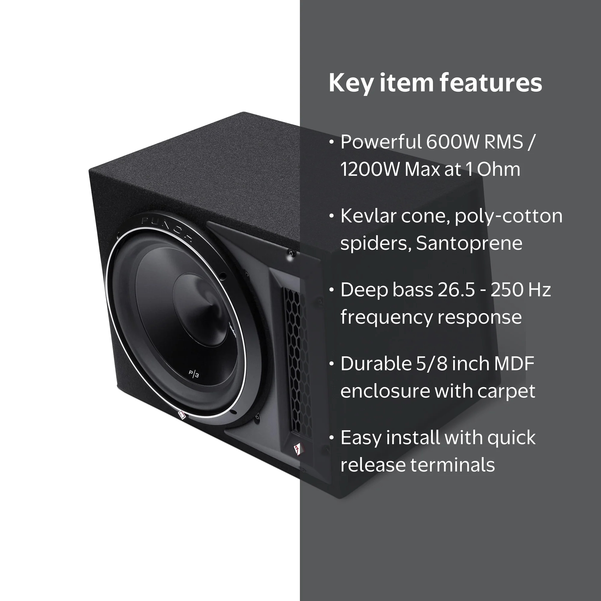 Rockford Fosgate, Subwoofer, P3-1X12, 12