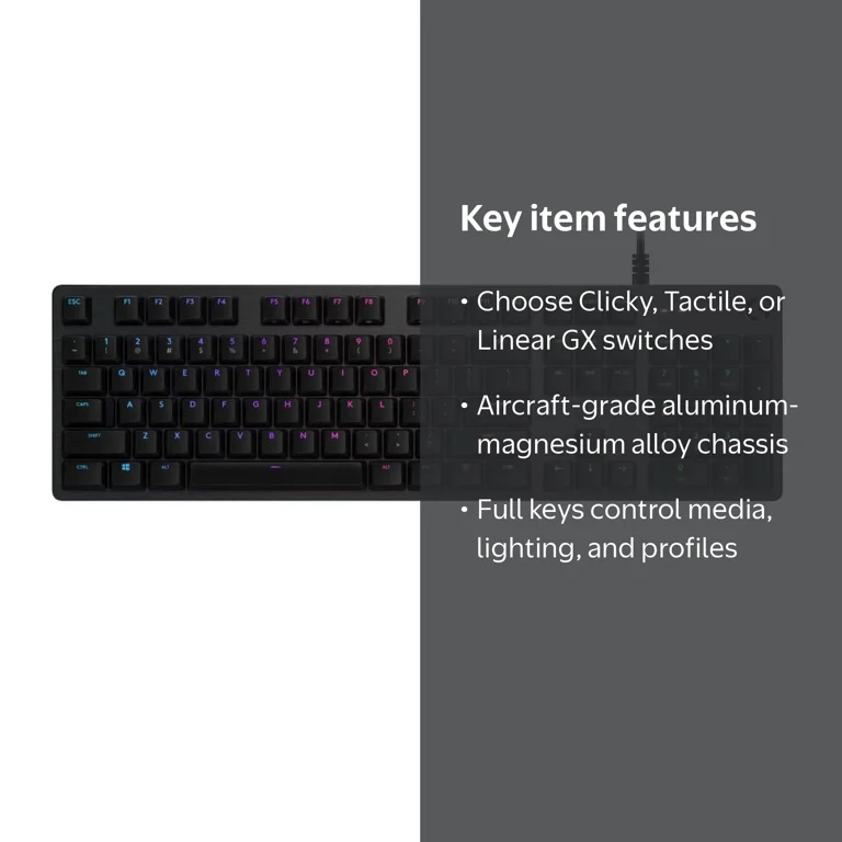 Logitech G512 CARBON RGB Mechanical Gaming Keyboard with GX Brown