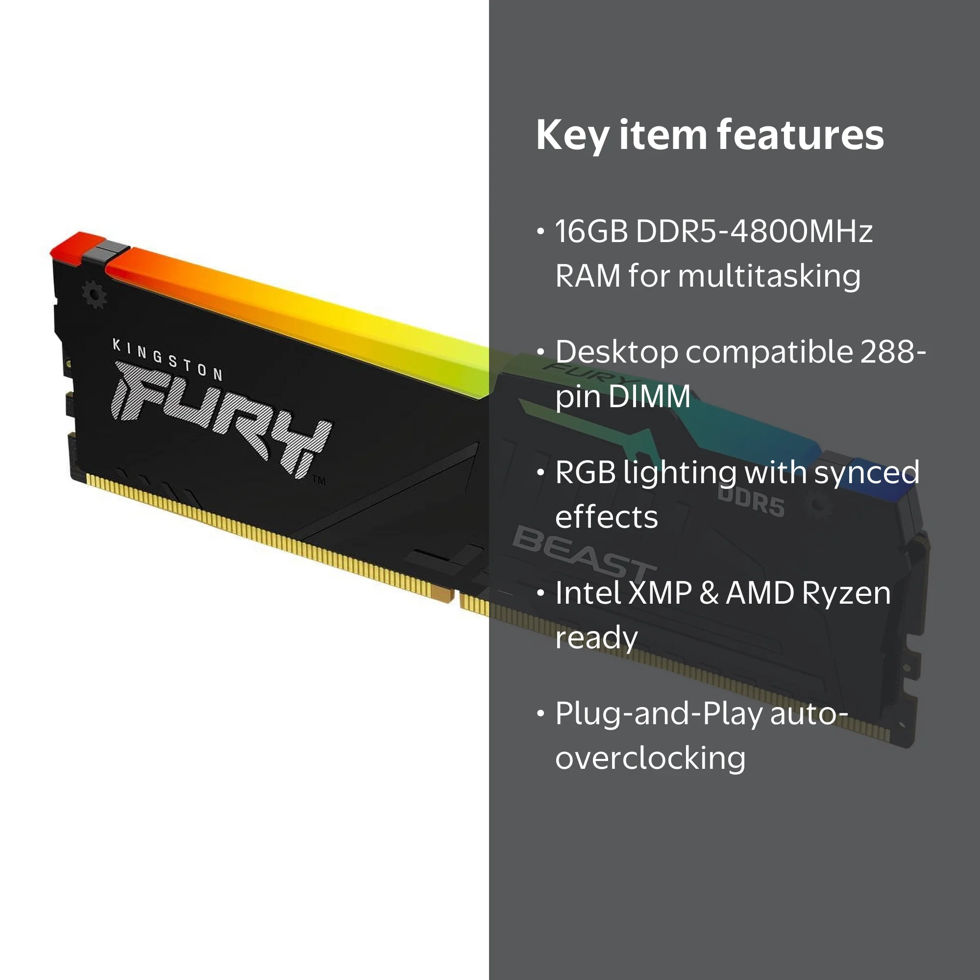 Kingston FURY Beast 16GB (2 x 8GB) DDR5 SDRAM Memory Kit - Walmart.com