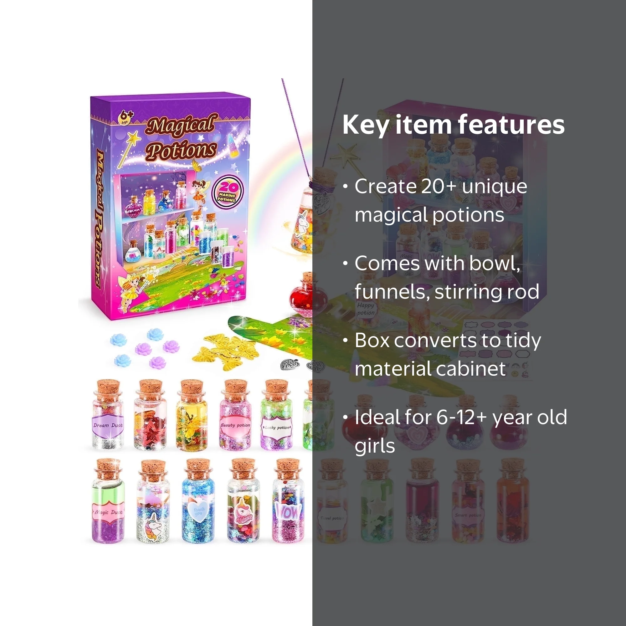 superwinky, Magic Potion Kit for Kids, 20 Bottles, Girls Age 6-12