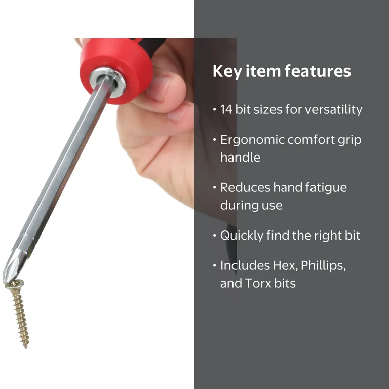 Hyper Tough Interchangeable 8 Piece Slotted Phillips Multi-Bit