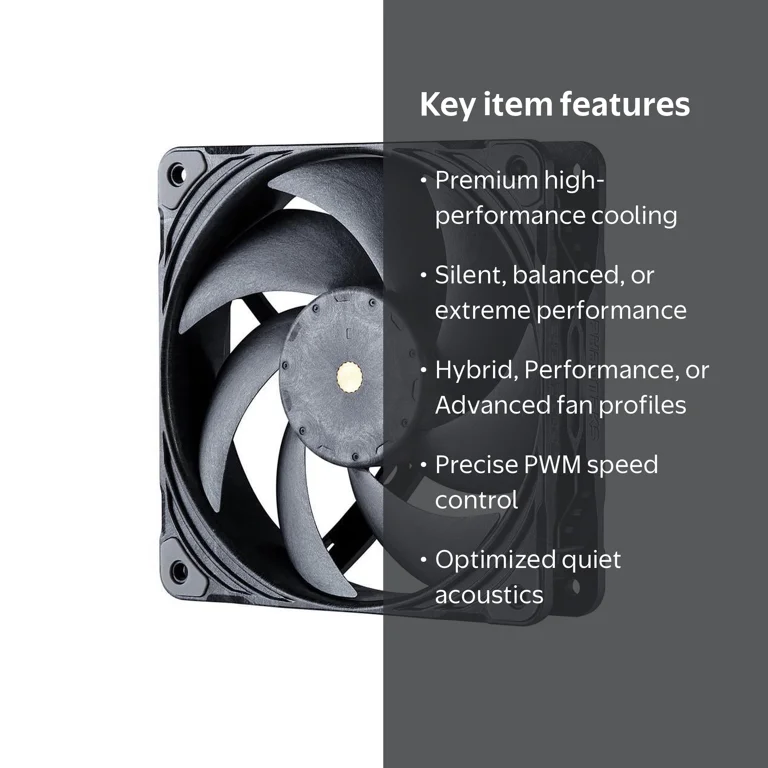 Phanteks T30-120 fan, 120mm PWM, Black Grey, Reinforced LCP