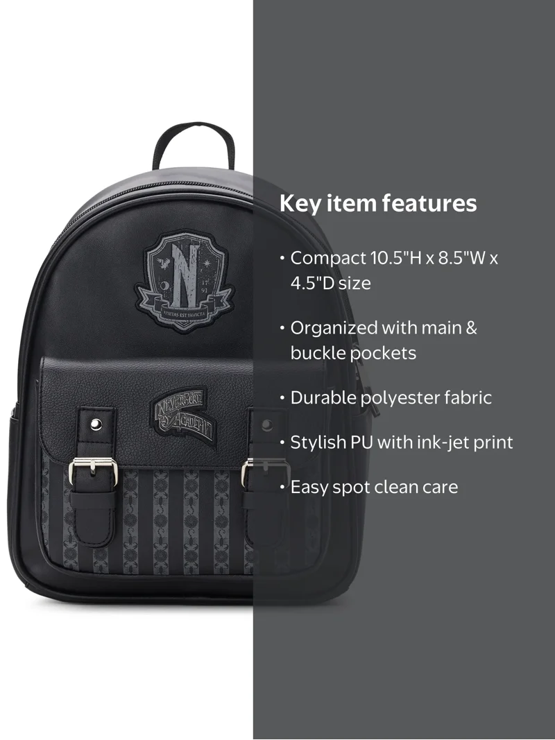 addams family mini backpack Wednesday Addams Women's Mini Backpack Black
