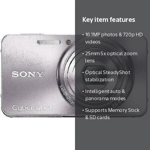 良品★SONY Cyber-shot DSC-W570 シルバー #536 Sony Silver Cyber-Shot DSC-W570 Compact Camera, 16MP, 5x Optical