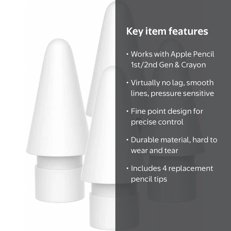 SIISLL Pencil Tips Replacement for Apple Pencil 1st 2nd Gen iPad