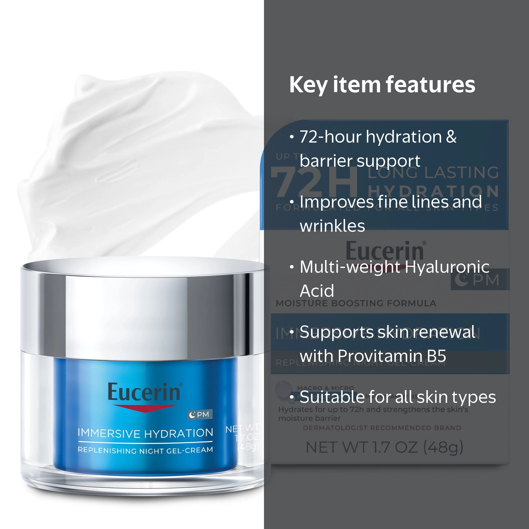 Eucerin Immersive Hydration Replenishing Night Gel Face Cream with