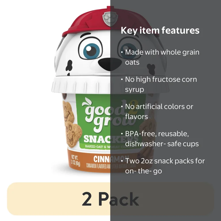 2 pack) good2grow 2oz Cinnamon Snackers (Character Tops Vary