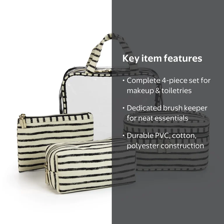 Sophia Joy 4-Piece Multi-Use Organizer Bag Set for Makeup