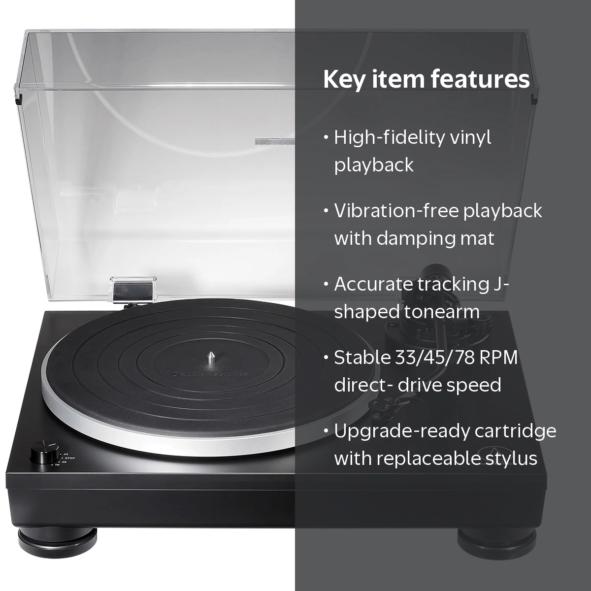 Audio-Technica AT-LP5X Direct Drive Turntable Record Player with