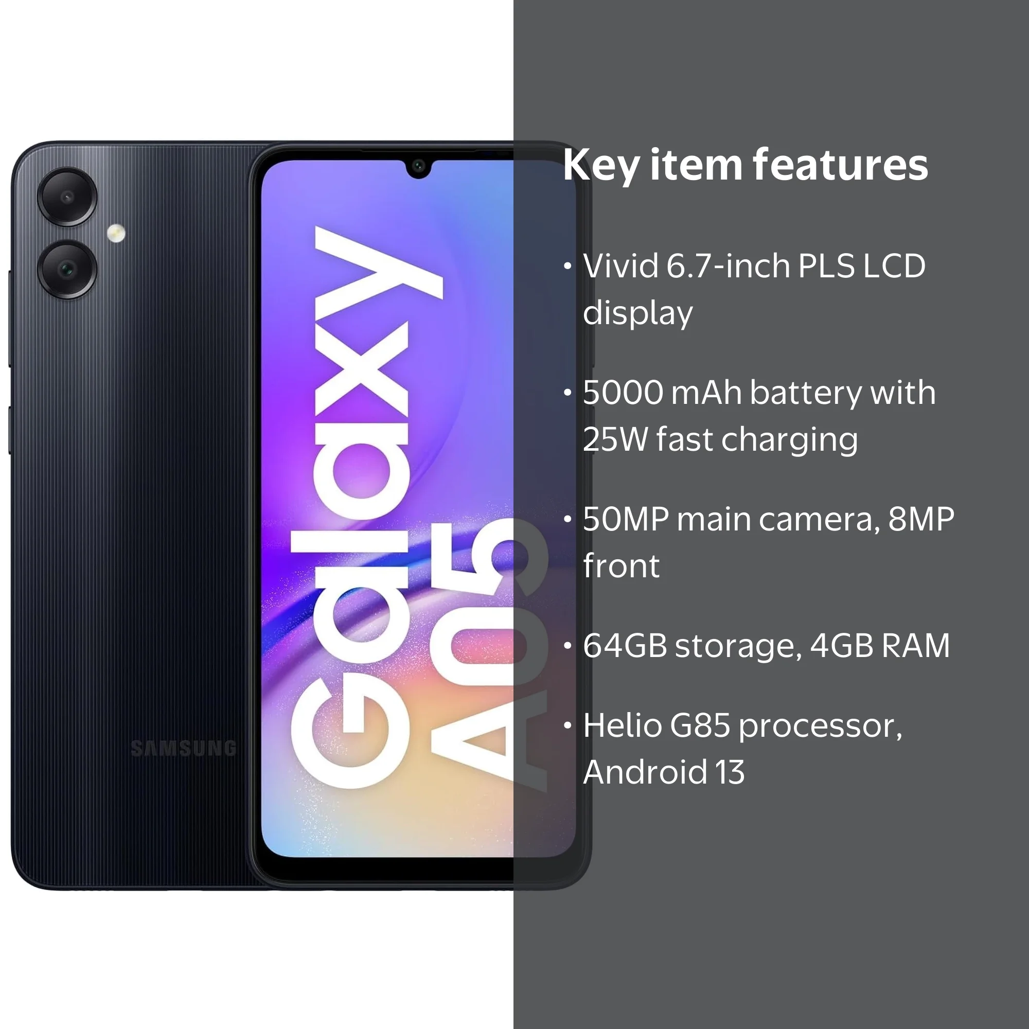 Samsung Galaxy A05 64GB 4GB RAM 6.7