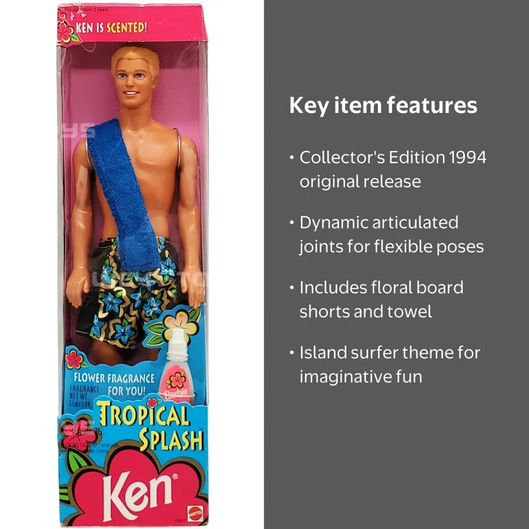 1994 Mattel Barbie Tropical Splash KEN 12447 - Walmart.com