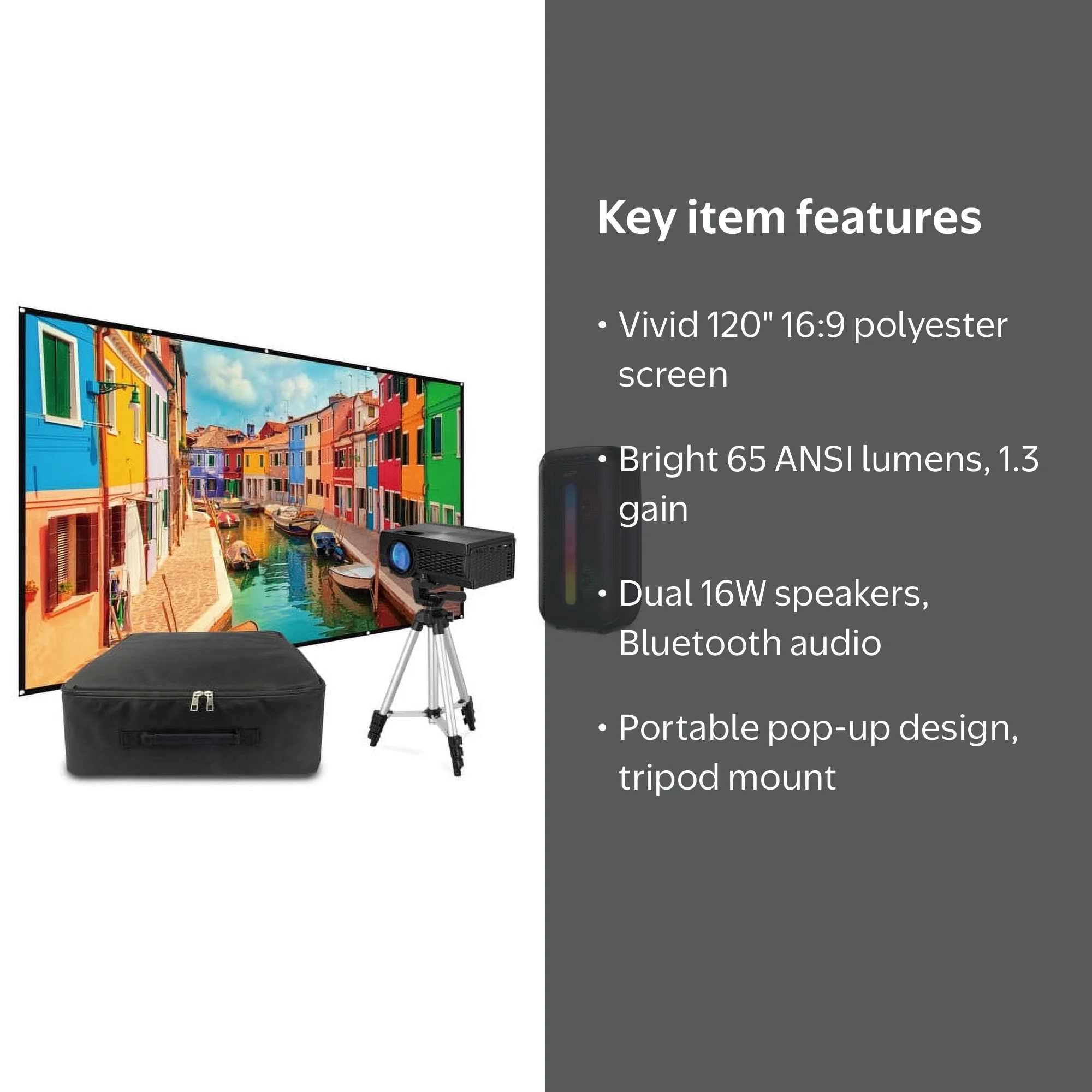 iLive Cinema Pop-up Movie Theater Kit, THE2023BDL, Black - Walmart.com