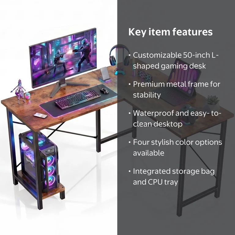 パソコンデスク EDX 49-Inch L Shaped Desk - Computer Desk Corner Desks Gaming Desk
