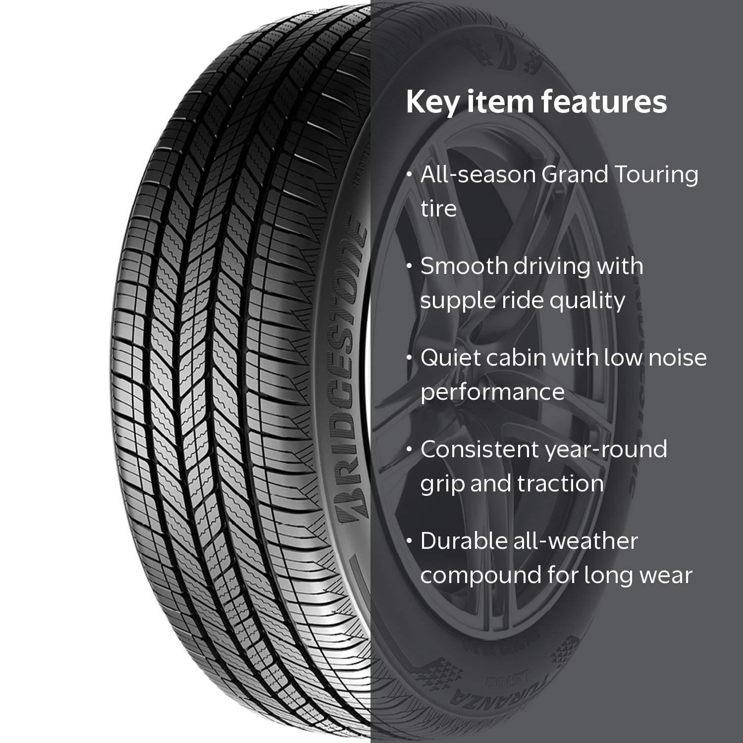 Bridgestone, Passenger Tire, 215/55R17 94H, All Season Black