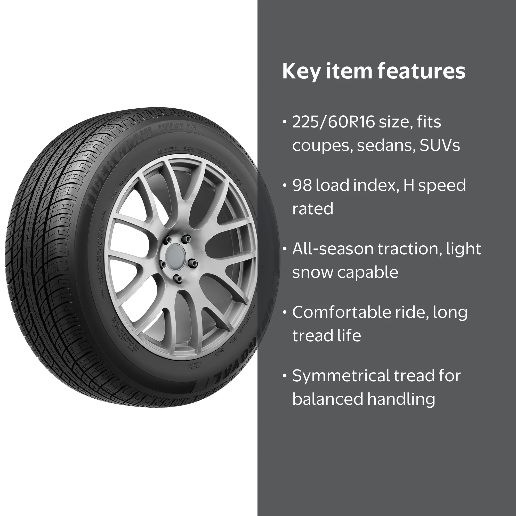 Uniroyal Tiger Paw Touring A/S All-Season Passenger Tire 225/60R16