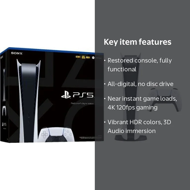 Sony PlayStation 5 Digital Edition Console, Restored, Refurbished