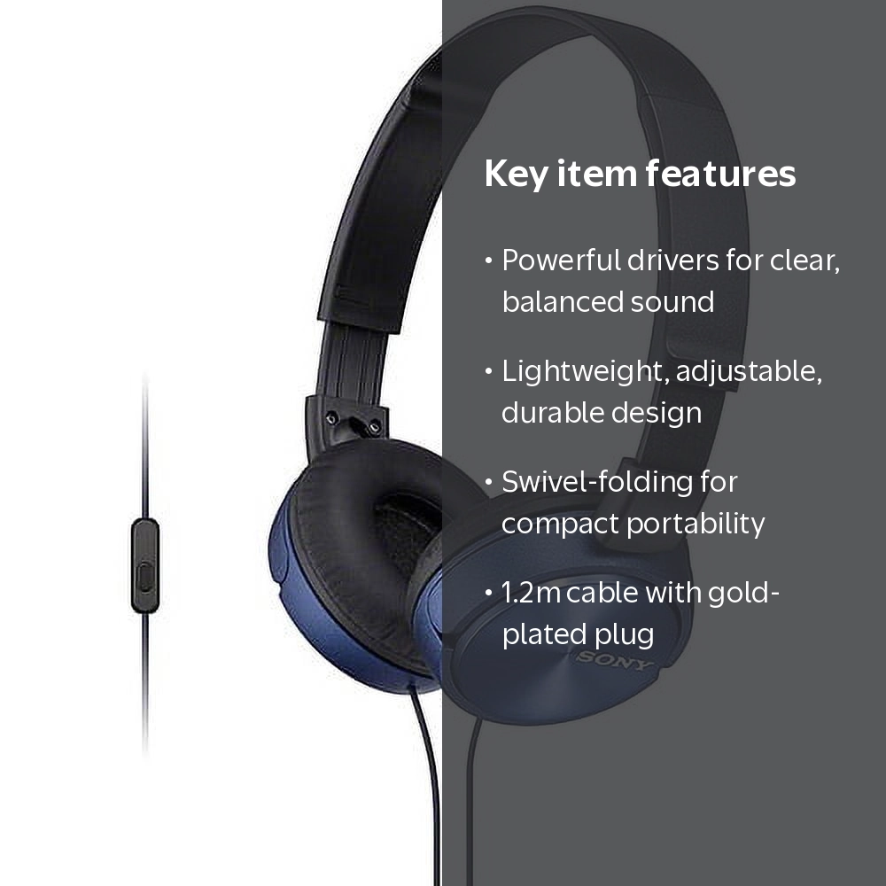 Sony, On-Ear Headphone, MDRZX310AP, Multi-color, Built-in