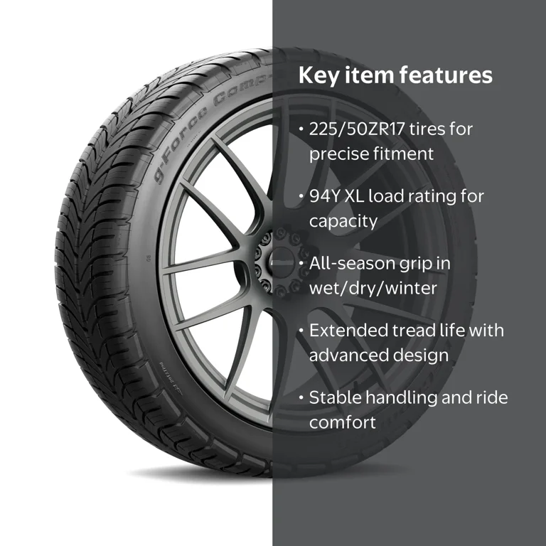 Free Shipping! BF Goodrich g-Force COMP-2 A/S+, 225/50ZR17, 94Y XL