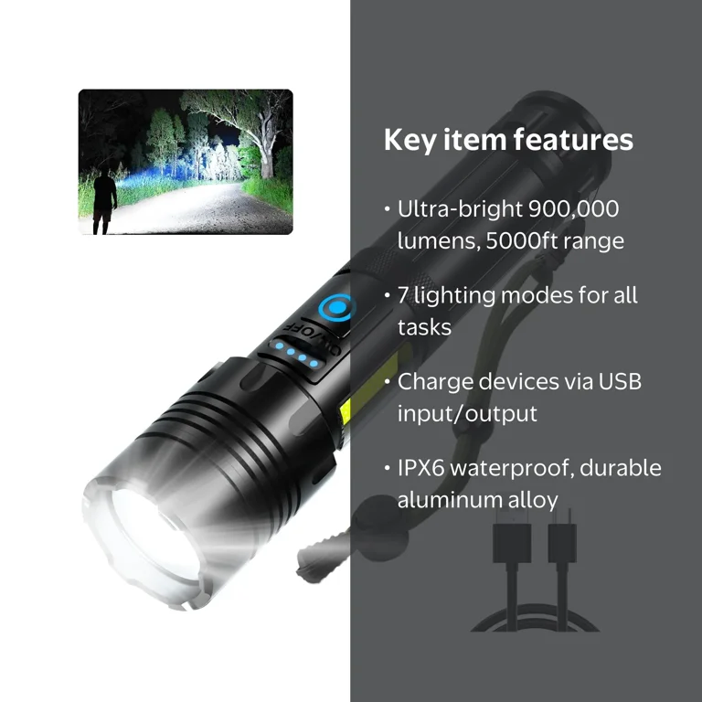 bright rechargeable flashlights for work Banral LED Magnetic Flashlight High Lumens Rechargeable, Super Small Tactical with COB Light, Type C, Zoomable, 7 Modes, IPX7 Waterproof Handheld Flash Light Camping High/low modes give you the precision that you need in all situations with a IPX4 rating that proves durability through rain or light water contact and a 1 meter impact resistance onto dirt and hard surfaces The 7 Best Rechargeable Flashlights