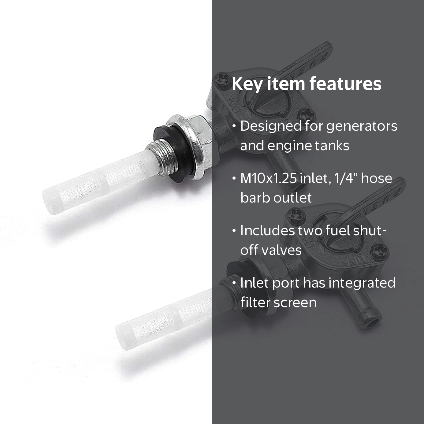 2 Pcs Fuel Shut Off Valve Tap Switch M10X1.25 Generator 28-1783-V