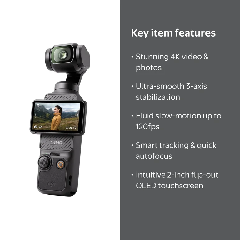 DJI Osmo Pocket 3 4K 9.4MP CMOS Camera Black 4x Zoom Vlogging
