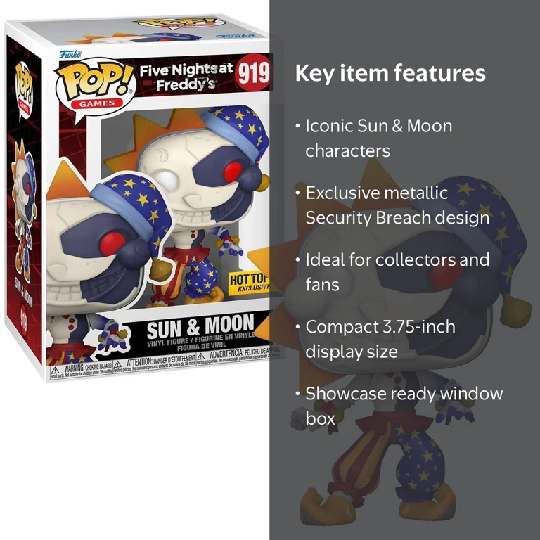 Funko Pop! Five Nights at Freddy's Vinyl Figure, Sun & Moon