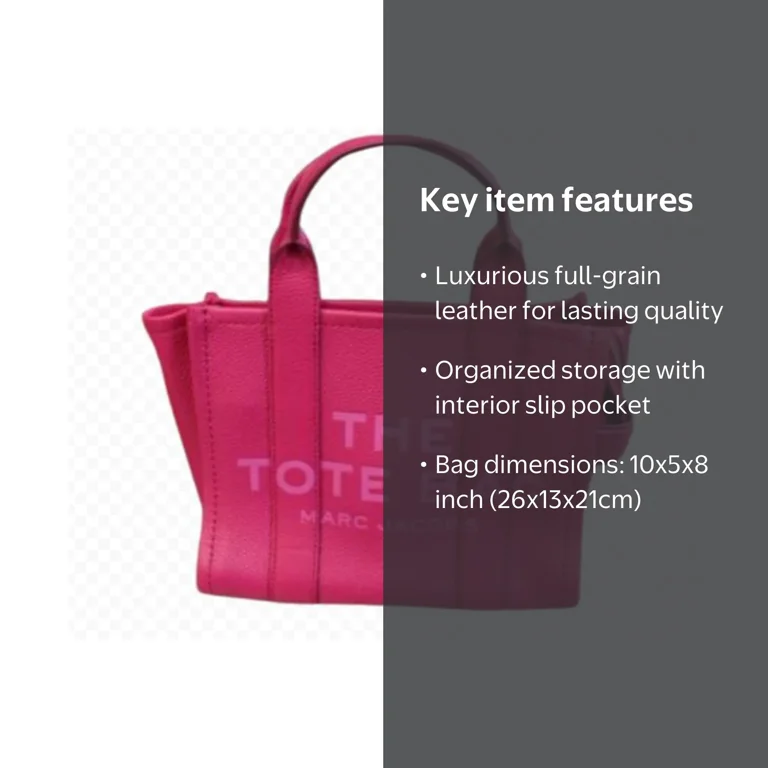 Marc Jacobs The Leather Small Tote Bag Hot Pink H009L01SP21-955